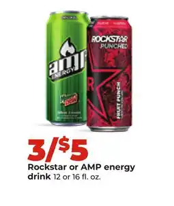 Hy-Vee Rockstar or AMP energy drink offer
