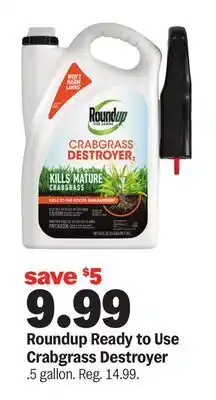 Meijer Roundup Ready to Use Crabgrass Destroyer offer