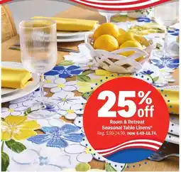Meijer Room & Retreat Seasonal Table Linens offer