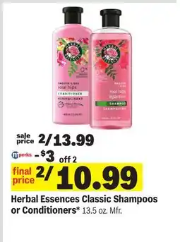 Meijer Herbal Essences Classic Shampoos or Conditioners offer