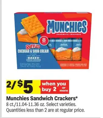 Meijer Munchies Sandwich Crackers offer