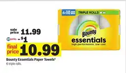 Meijer Bounty Essentials Paper Towels offer