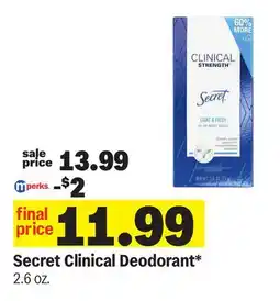 Meijer Secret Clinical Deodorant offer