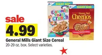 Meijer General Mills Giant Size Cereal offer