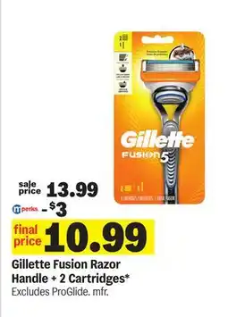 Meijer Gillette Fusion Razor Handle + 2 Cartridges offer