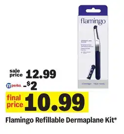 Meijer Flamingo Refillable Dermaplane Kit offer