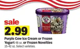 Meijer Purple Cow Ice Cream or Frozen Yogurt, 48 OZ. or Frozen Novelties, 15-42 OZ offer
