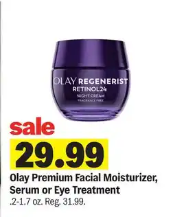 Meijer Olay Premium Facial Moisturizer, Serum or Eye Treatment offer
