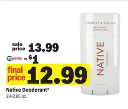 Meijer Native Deodorant offer