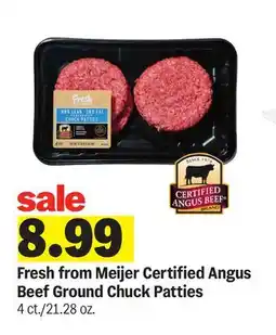 Meijer Fresh from Meijer Certified Angus Beef Ground Chuck Patties offer