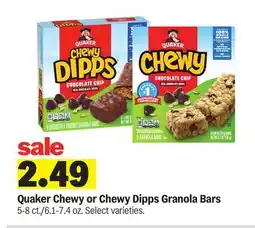 Meijer Quaker Chewy or Chewy Dipps Granola Bars offer