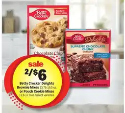 Meijer Betty Crocker Delights Brownie Mixes 13.75-19.5 oz. or Pouch Cookie Mixes 12.6-17.9 oz offer