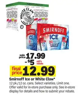 Meijer Smirnoff Ice or White Claw offer