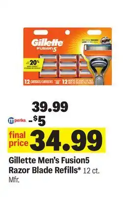 Meijer Gillette Men's Fusion5 Razor Blade Refills offer