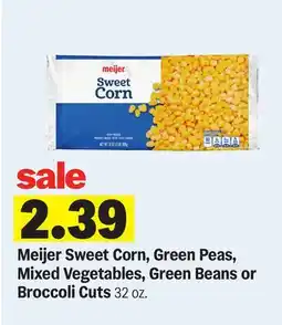 Meijer Meijer Sweet Corn, Green Peas, Mixed Vegetables, Green Beans or Broccoli Cuts offer