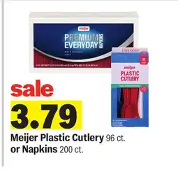 Meijer Meijer Plastic Cutlery 96 ct. or Napkins 200 ct offer
