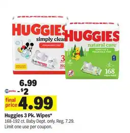 Meijer Huggies 3 Pk. Wipes offer