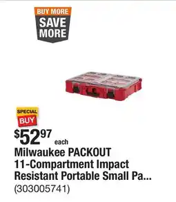 The Home Depot Milwaukee PACKOUT 11-Compartment Impact Resistant Portable Small Parts Organizer offer