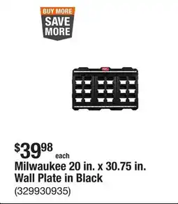 The Home Depot Milwaukee 20 in. x 30.75 in. Wall Plate in Black offer