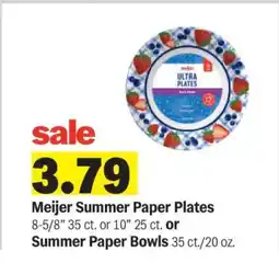 Meijer Meijer Summer Paper Plates or Summer Paper Bowls offer