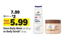 Meijer Dove Body Wash or Body Scrub offer