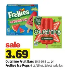 Meijer Outshine Fruit Bars or Frollies Ice Pops offer