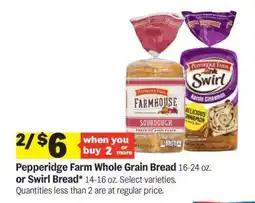 Meijer Pepperidge Farm Whole Grain Bread or Swirl Bread offer