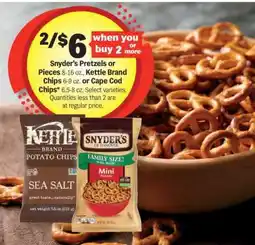 Meijer Snyderβs Pretzels or Kettle Brand Chips or Cape Cod Chips offer