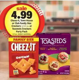 Meijer Cheez-It, Town House or Club Family Size Crackers or Toasteds Crackers Party Pack offer