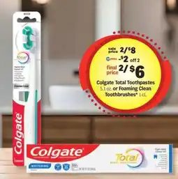 Meijer Colgate Total Toothpastes or Foaming Clean Toothbrushes offer