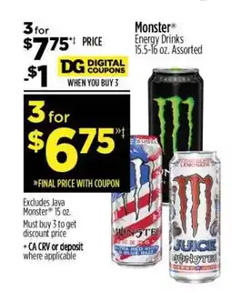 Dollar General Monster Energy Drinks offer