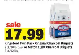 Meijer Kingsford Twin Pack Original Charcoal Briquets offer