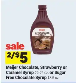 Meijer Meijer Chocolate, Strawberry or Caramel Syrup offer