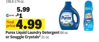 Meijer Purex Liquid Laundry Detergent or Snuggle Crystals offer