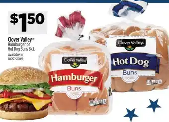 Dollar General Clover Valley Hamburger or Hot Dog Buns 8 ct offer