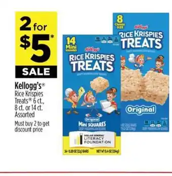 Dollar General Kellogg's Rice Krispies Treats offer