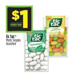 Dollar General tic tac Mints Singles Assorted offer
