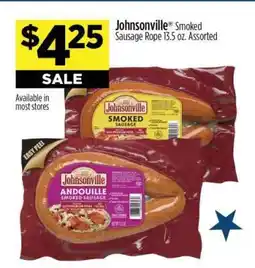 Dollar General Johnsonville Smoked Sausage Rope 13.5 oz. Assorted offer
