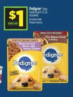 Dollar General Pedigree Dog Food Pouch 3.5 oz offer