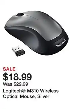 Office Depot Logitech M310 Wireless Optical Mouse, Silver offer