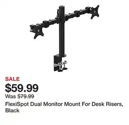 Office Depot FlexiSpot Dual Monitor Mount For Desk Risers, Black offer