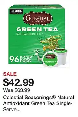 Office Depot Celestial Seasonings Natural Antioxidant Green Tea Single-Serve K-Cups , 0.40 Oz, Box Of 96 offer