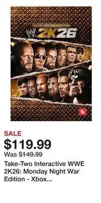 Game Stop Take-Two Interactive WWE 2K26: Monday Night War Edition - Xbox Series X/S offer