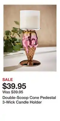 Bath & Body Works Double-Scoop Cone Pedestal 3-Wick Candle Holder offer