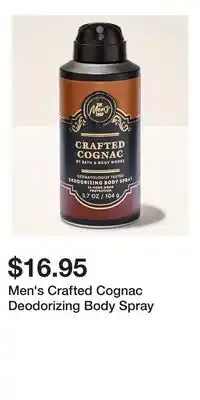 Bath & Body Works Men's Crafted Cognac Deodorizing Body Spray offer
