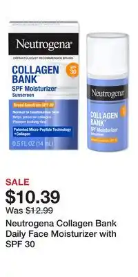 Ulta Beauty Neutrogena Collagen Bank Daily Face Moisturizer with SPF 30 offer