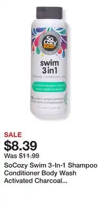 Ulta Beauty SoCozy Swim 3-In-1 Shampoo Conditioner Body Wash Activated Charcoal for Kids offer