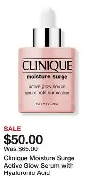 Ulta Beauty Clinique Moisture Surge Active Glow Serum with Hyaluronic Acid offer