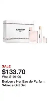 Ulta Beauty Burberry Her Eau de Parfum 3-Piece Gift Set offer