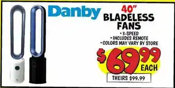 Ollie's Danby 40 BLADELESS FANS offer